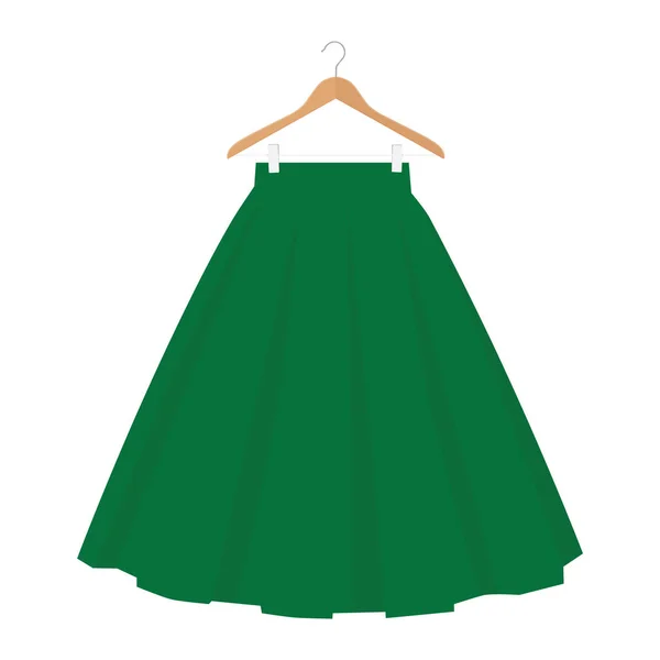 Plantilla Falda Verde Vector Ilustración Mujer Moda Diseño Mujer Burbuja — Archivo Imágenes Vectoriales