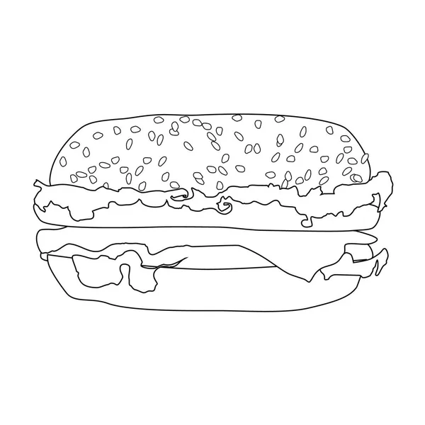 Hamburguesa Pintada Gran Sándwich Delicioso Ilustración Vectorial Estilo Vintage — Archivo Imágenes Vectoriales