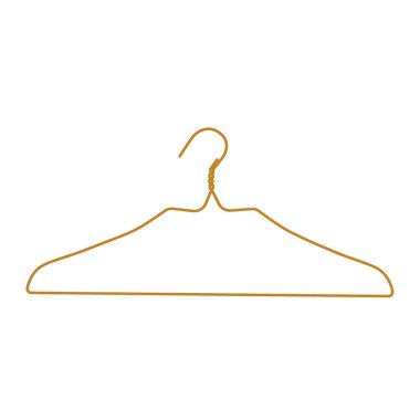 Metal tel askı, beyaz bir arka plan üzerinde elbise askıları.