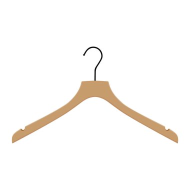 Ahşap elbise askısı, beyaz bir arka plan üzerinde elbise askısı