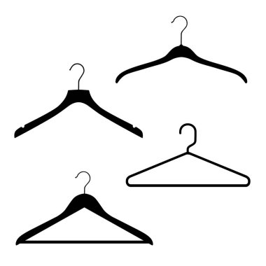 Plastik ve metal tel vestiyer, beyaz bir arka plan üzerinde elbise askısı