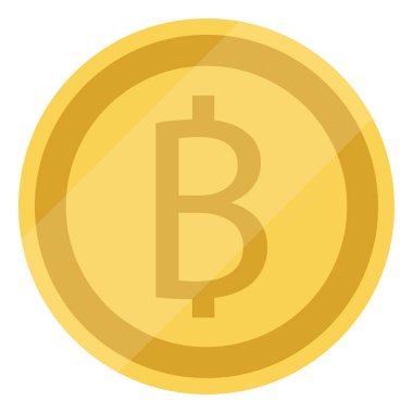 Tayland Bahtı para birimi sembolü altın madeni para, para imza izole üzerinde beyaz arka plan