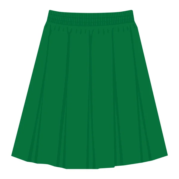 ベクトル緑スカート テンプレート デザイン ファッション女性イラストです 女性ボックス プリーツ スカート — ストックベクタ