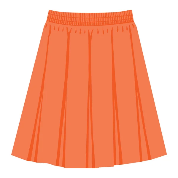 向量橙色裙子模板 设计时尚女人例证 妇女箱子褶皱裙子 — 图库矢量图片