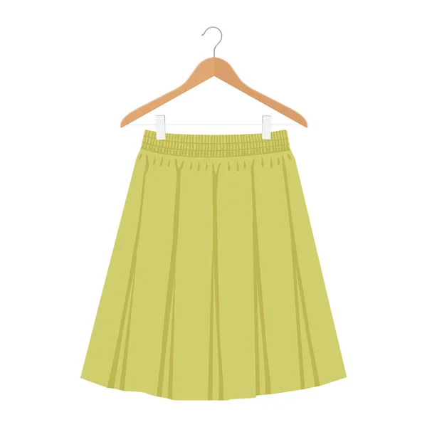 ベクトル緑スカート テンプレート デザイン ファッション女性イラストです 女性ボックス プリーツ ハンガーのスカート — ストックベクタ