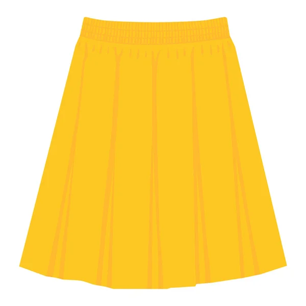 Vektör Sarı Etek Şablon Moda Kadın Tasarlamak Kadın Kutusunu Pileli — Stok Vektör