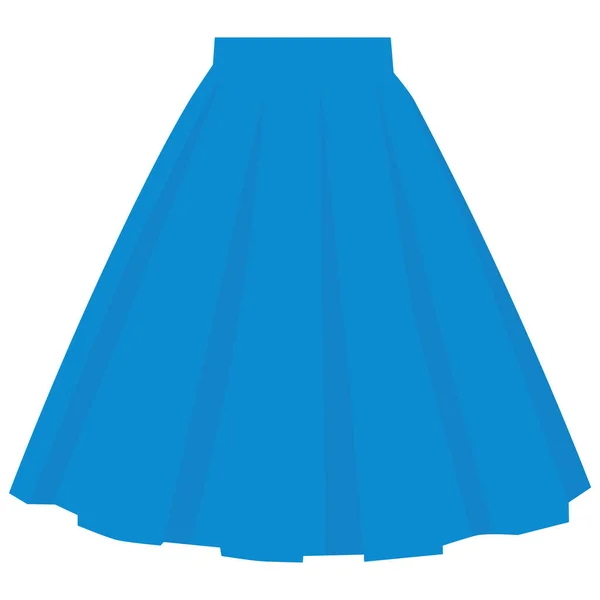 矢量蓝色裙子模板 设计时尚女性插图 妇女泡泡裙 — 图库矢量图片