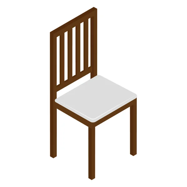 Beyaz Arka Planda Izole Edilmiş Tahta Sandalye — Stok Vektör