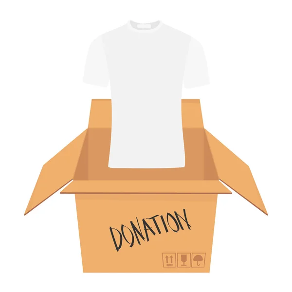 Bağış Kavramı Kutu Kıyafet Dolu Bağış — Stok Vektör