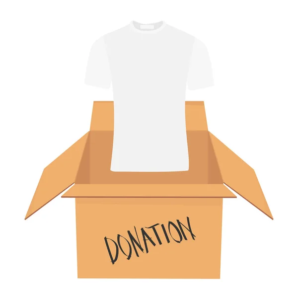 Koncept Darování Darovat Krabice Plné Oblečení — Stockový vektor