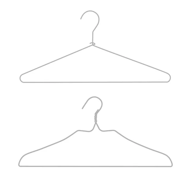 Metalldrahtbügel Kleiderbügel Auf Weißem Hintergrund — Stockvektor