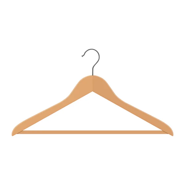Wooden Coat Hanger Clothes Hanger White Background — Stock Vector