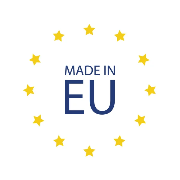 Hecho Icono Bandera Unión Europea Hecha Signo Símbolo — Vector de stock