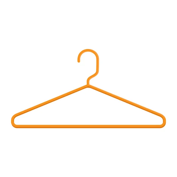 Kunststof Oranje Hanger Vector Pictogram Geïsoleerd Witte Achtergrond — Stockvector