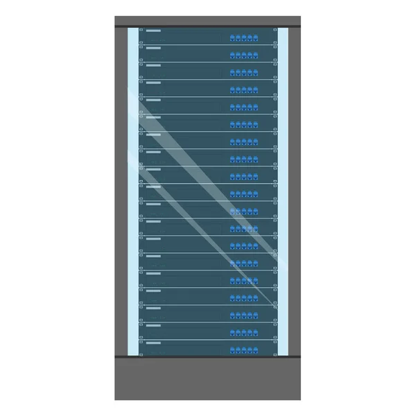 Koncept För Nätverksarbetsstationens Serverrum Serverhyllor — Stock vektor