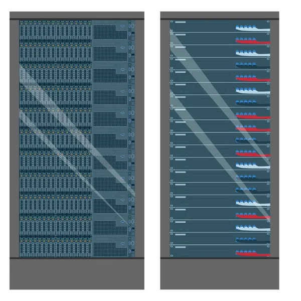 Network Workstation Server Raumkonzept Serverschränke — Stockvektor