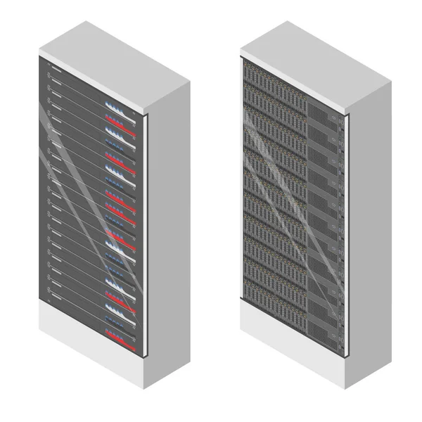 Network Workstation Server Έννοια Δωματίου Ράφια Εξυπηρετητή — Διανυσματικό Αρχείο