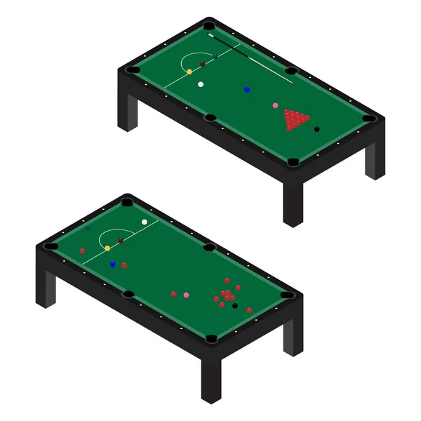 Ilustração Vetorial Mesa Bilhar Snooker Realista Com Conjunto Bolas Bilhar —  Vetores de Stock