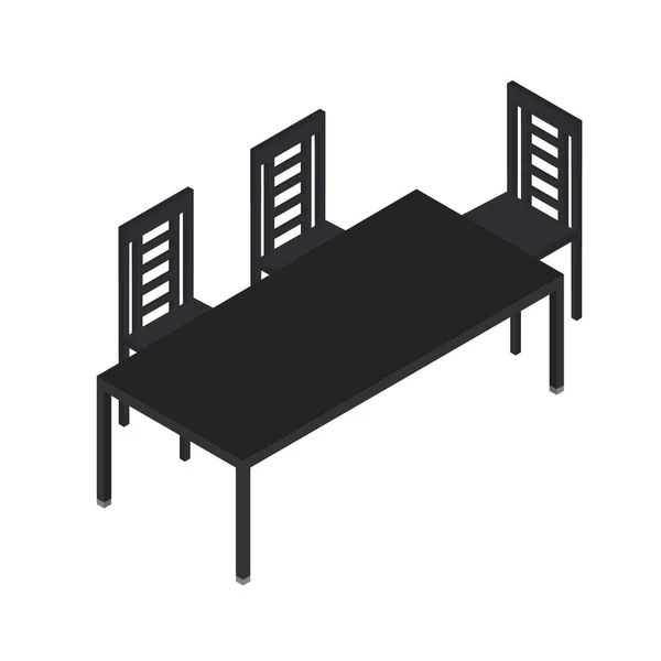 Vektor Illustration Isometrische Perspektive Bürotisch Und Stuhl Isoliert Auf Weißem — Stockvektor