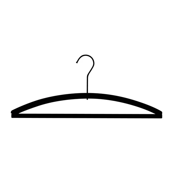 Černý Plastový Věšák Kabát Ramínko Šaty Bílém Pozadí — Stockový vektor