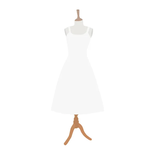 Düğün Elbise Koleksiyonu Beyaz Elbise Mankenin Üzerinde — Stok Vektör