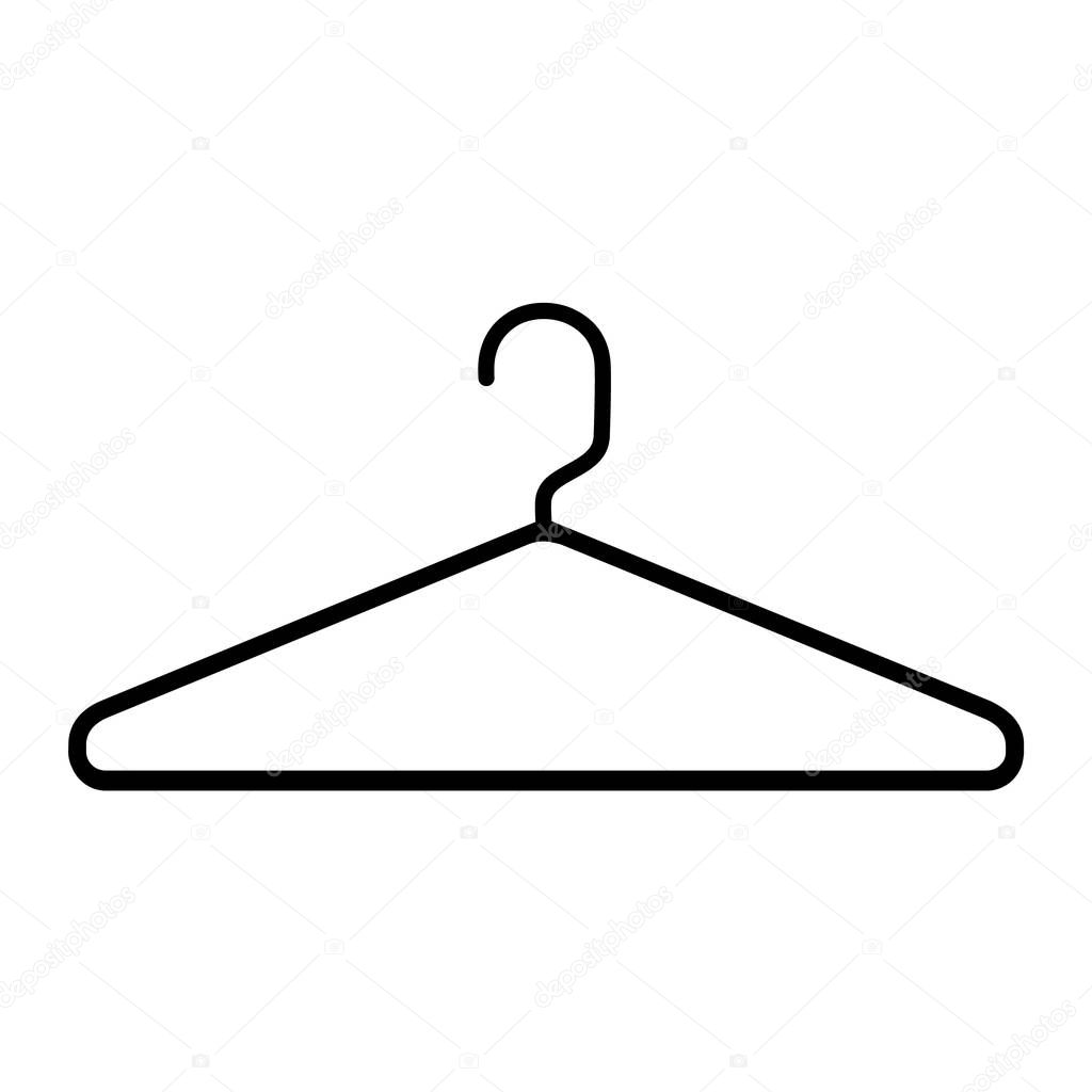 Hanger vector icon isolated on white background