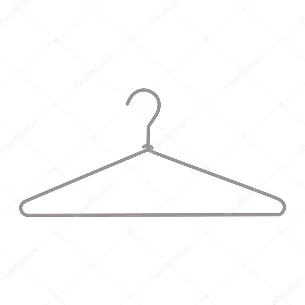 Metal wire hanger, clothes hangers on a white background.