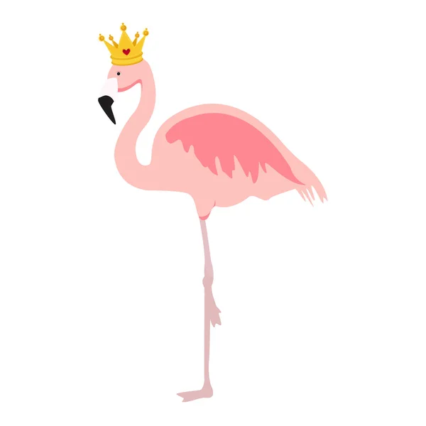 Roztomilé Malé Krásné Princezna Pozadí Růžové Plameňák Rastrové Ilustrace — Stock fotografie
