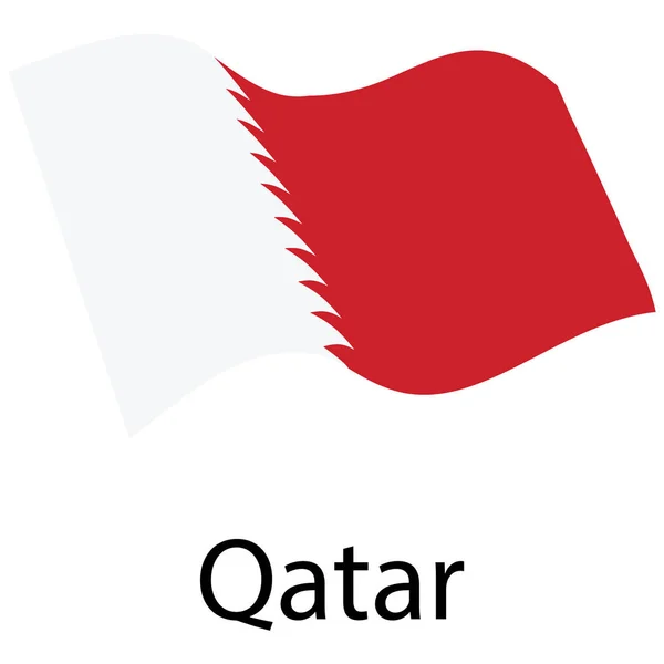 Drapeau National Agitant Qatar Raster — Photo