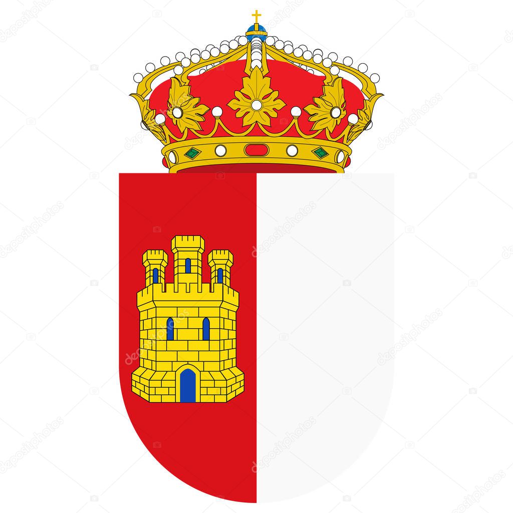 Flag of Castile-La Mancha or Castilla-La Mancha autonomous communities of Spain. Raster illustration.