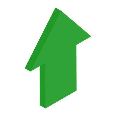 Yeşil izometrik okları. Büyüme işareti Infographic grafik için grafik. Raster