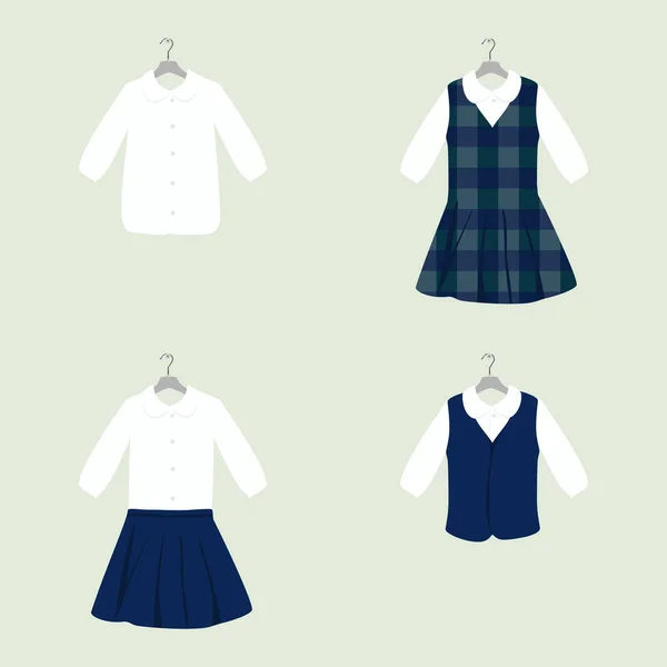 Okul Veya Üniversite Üniformalar Askı Üzerinde Çocuk Giyim Raster Set — Stok fotoğraf