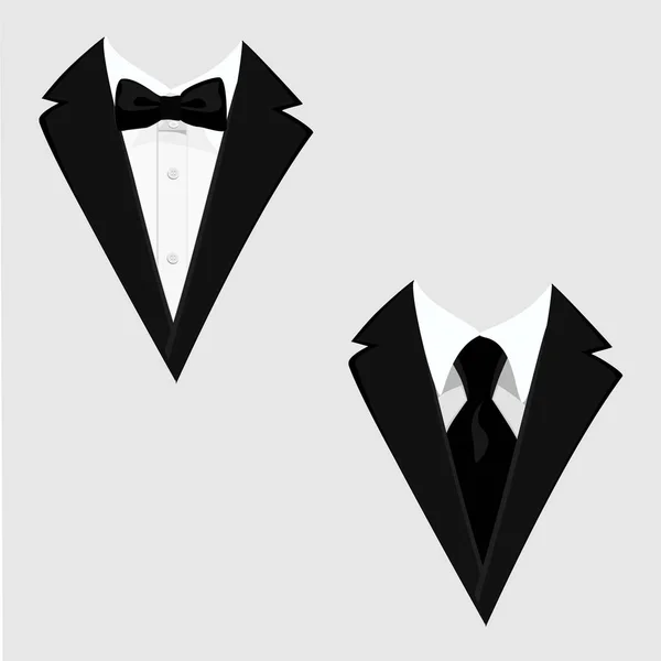 Men Jackets Tuxedo Wedding Suits Bow Tie Necktie Raster Illustration — Stock Photo, Image