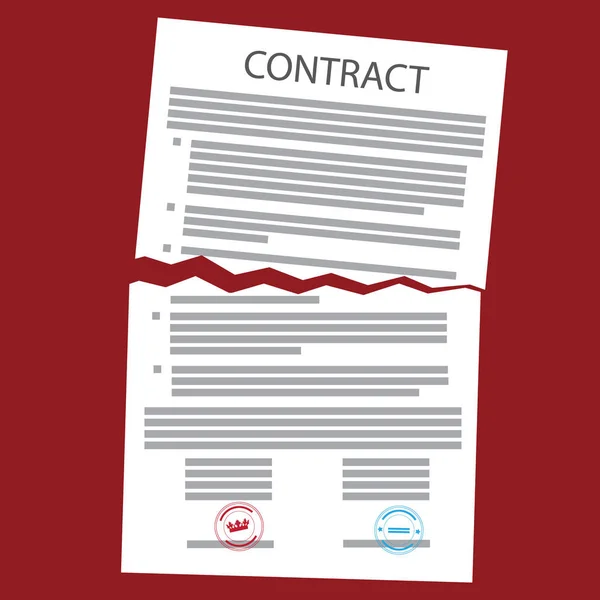 Annulation Contrat Signature Papier Déchiré Concept Liquidation Contractuelle — Photo