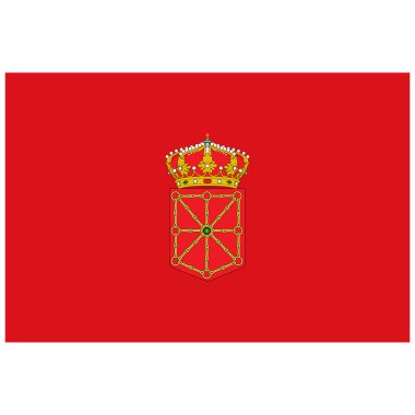 Navarre ya da Navarra Özerk topluluklar, İspanya bayrağı. Raster illüstrasyon.