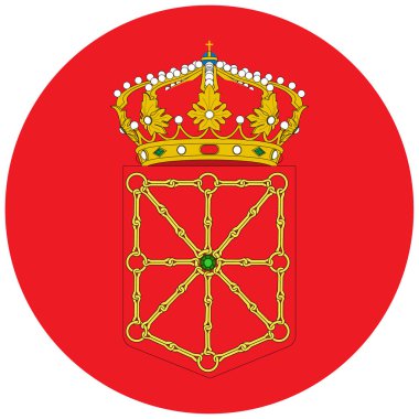 Navarre ya da Navarra Özerk topluluklar, İspanya bayrağı. Raster illüstrasyon.