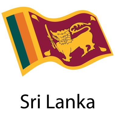 Sri Lanka rüzgarda sallayarak bayrak beyaz arka plan üzerinde izole