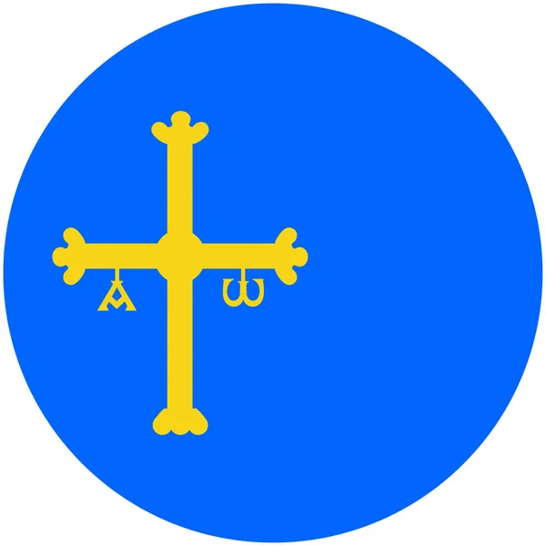 Raster Flag Spain Autonomous Community Province Asturias Coat Arms — Stock Photo, Image