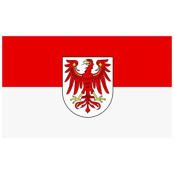 Vlajka Německé Federální Státní Brandenburg Erbem — Stock fotografie