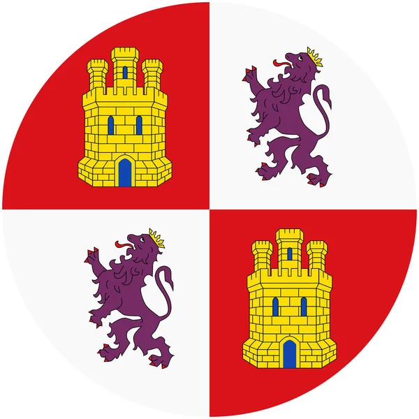 Vlajka Kastilie León Nebo Castilla Leon Autonomních Společenství Španělska Rastrový — Stock fotografie