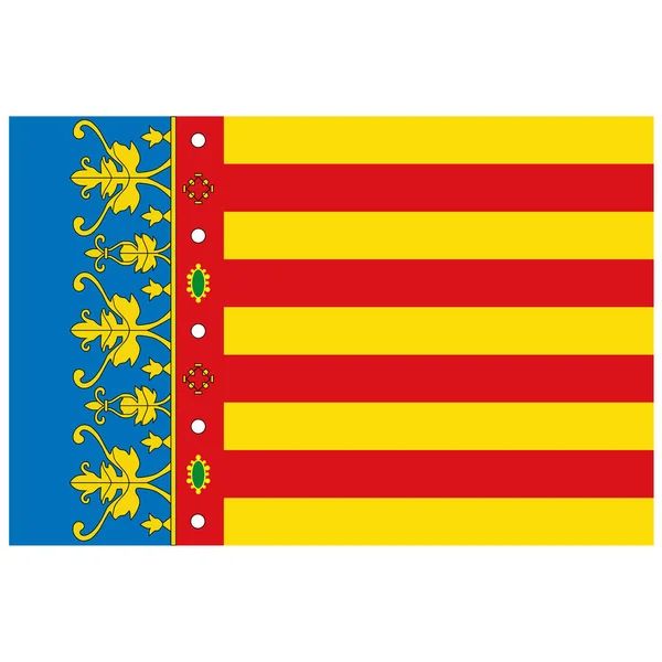 瓦伦西亚社区的栅格旗 西班牙自治区 — 图库照片
