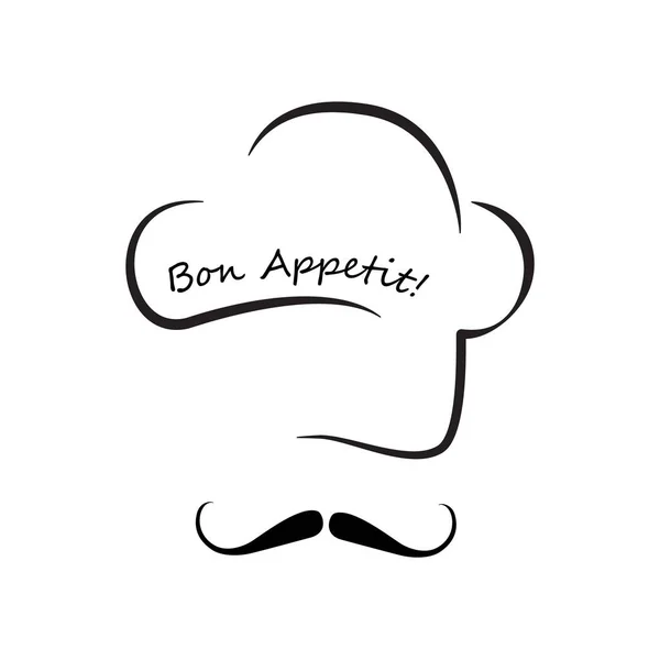 Modèle Logo Chapeau Chef Design Illustration Matricielle Bon Appétit — Photo