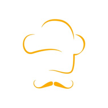 Chef şapka logo tasarım şablonu. Raster illüstrasyon.