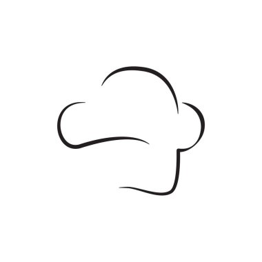 Chef şapka logo tasarım şablonu. Raster illüstrasyon.