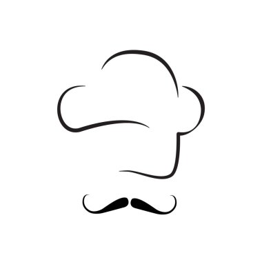 Chef şapka logo tasarım şablonu. Raster illüstrasyon.