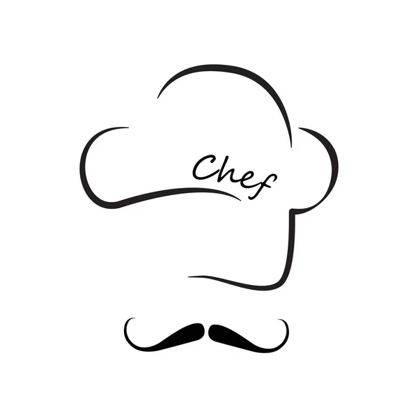 Chef Şapka Logo Tasarım Şablonu Raster Illüstrasyon — Stok fotoğraf