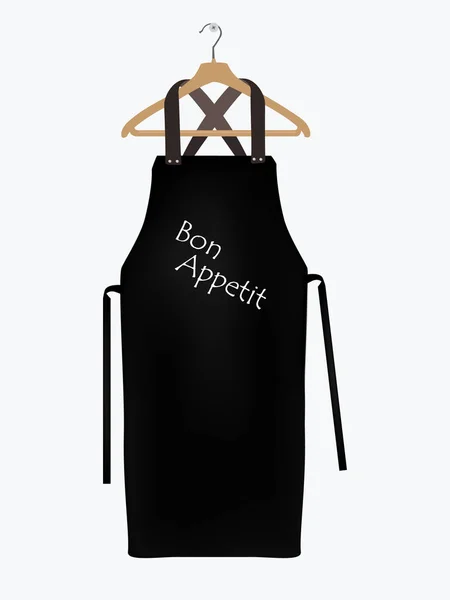 Black Kitchen Apron Chef Uniform Cooking Raster Template Kitchen Protective — Stock Photo, Image