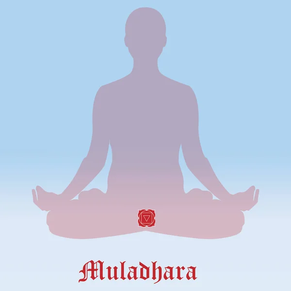 Manipura Chakra Simbolo Raster Illustrazione Silhouette Che Medita Pratico Yoga — Foto Stock