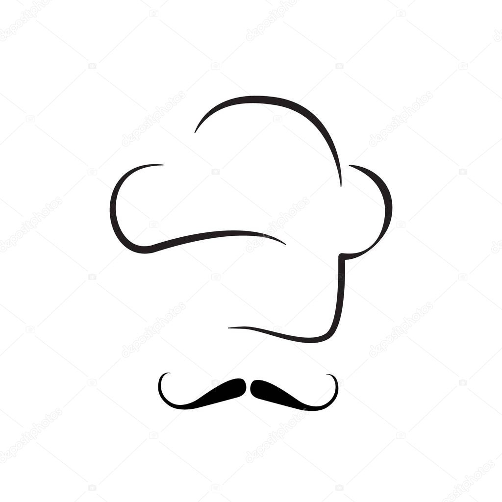 Chef hat logo template design. Raster illustration.