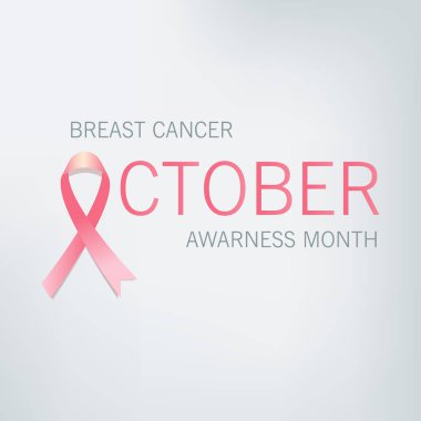 Gerçekçi pembe kurdele, meme kanseri bilinçlendirme sembol, üzerinde beyaz izole. Raster illüstrasyon, .